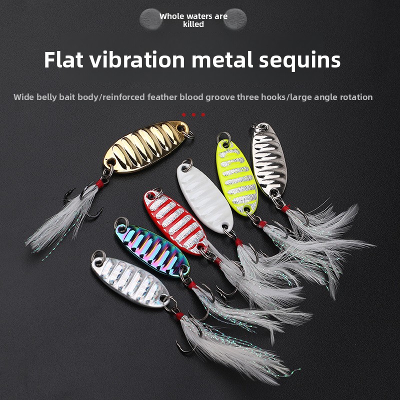 Wholesale Mouthfish Bait Lure Flat Vibrating Sequin Fishing Bait for Marlin Catfish Tilapia Blackfish Whitefish Bass 15g – Metal Lure – view 4