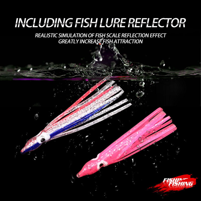 Soft Plastic Trolling Fishing Using Octopus Skirts and Luminous Squids Skirt Fishing Lure Squid Lure – Octopus Skirt – view 3