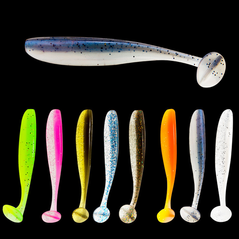 CHEERY T-tail Floating Waterway Soft Plastic Lures Wooden Fish Freshwater Fish Type Soft BAITS Sea Bass Lure Fishing Bait – Worms & Grubs – view 4