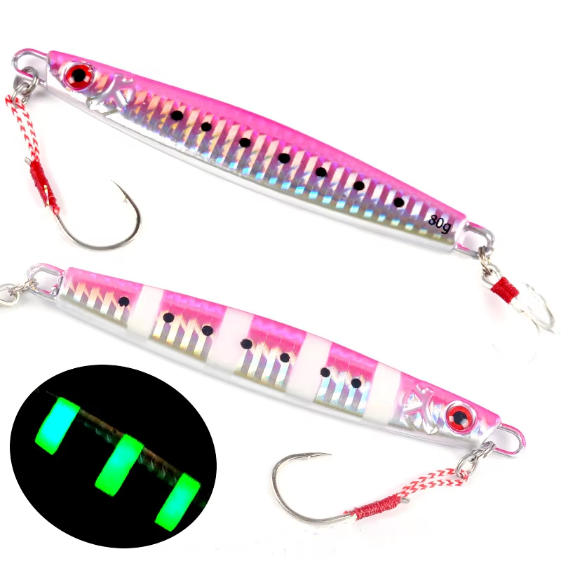 25 40g 60g 80g 100g 120 150g 180g Sinking Luminous Effect Artificial Hard Bait Deep-sea Metal Jigging Jig Fishing Lure for Ocean – Metal Jig – view 5