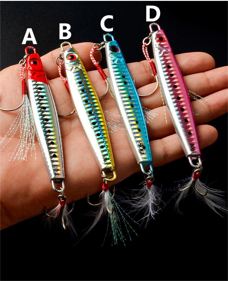 25 40g 60g 80g 100g 120 150g 180g Sinking Luminous Effect Artificial Hard Bait Deep-sea Metal Jigging Jig Fishing Lure for Ocean – Metal Jig – view 3