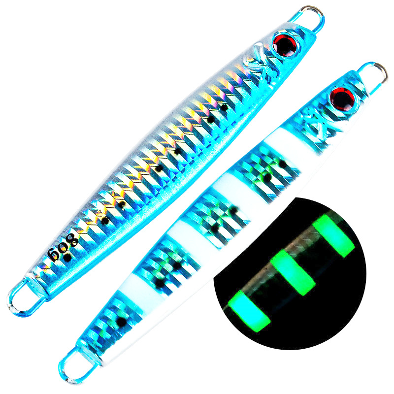 25 40g 60g 80g 100g 120 150g 180g Sinking Luminous Effect Artificial Hard Bait Deep-sea Metal Jigging Jig Fishing Lure for Ocean – Metal Jig – view 2