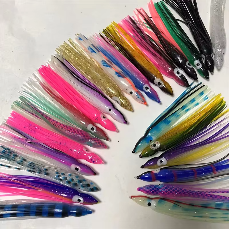 CHEERY Octopus 2-16 Inch Hollow Squid Skirt Bellow Squid Trolling Lure PVC Luminous Skirt Fishing Lure – Octopus Skirt – view 3