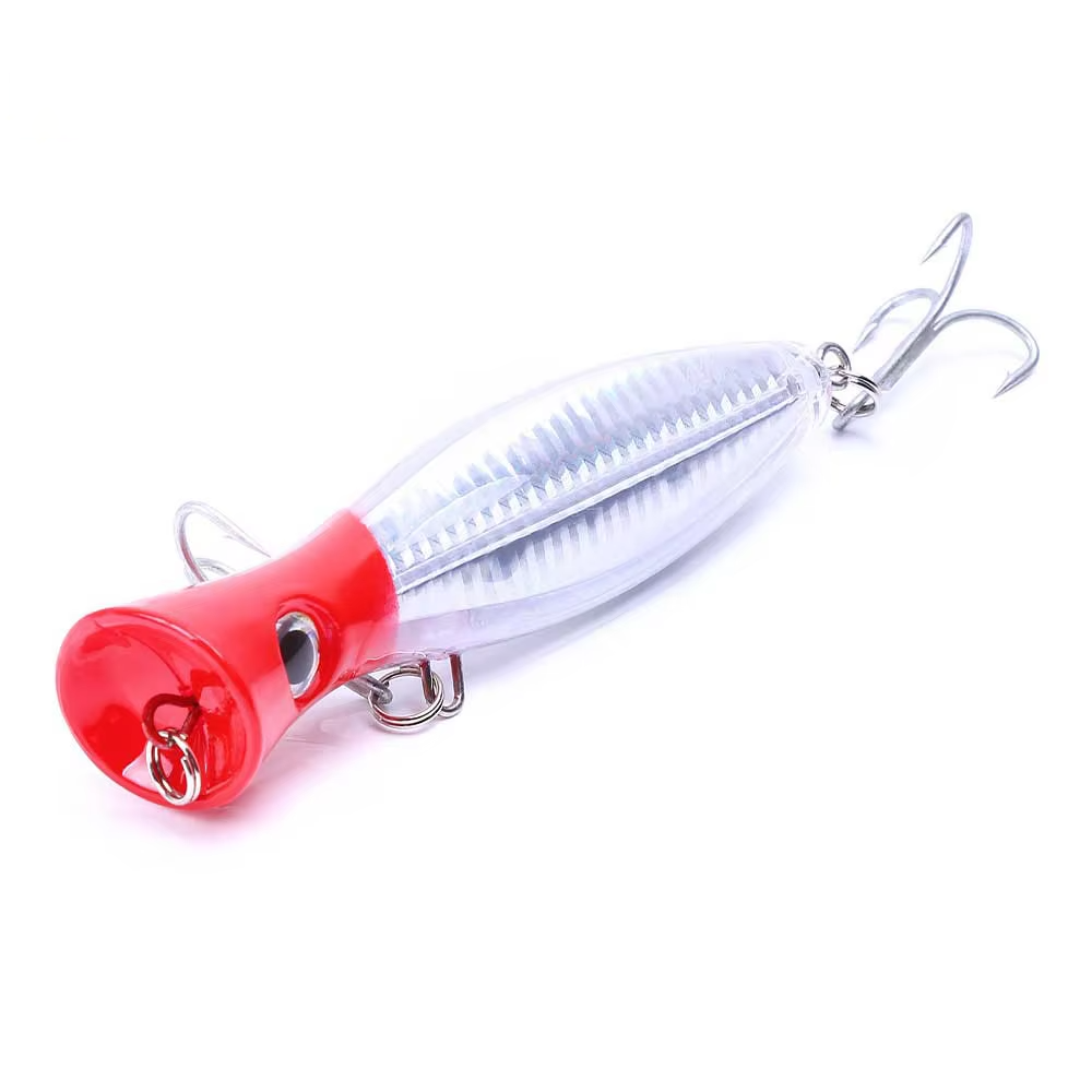 CHEERY Topwater Floating Popper Hard Fishing Lure Laser Finish Treble Hooks Saltwater Freshwater Bass Fishing Bait – Popper – view 3