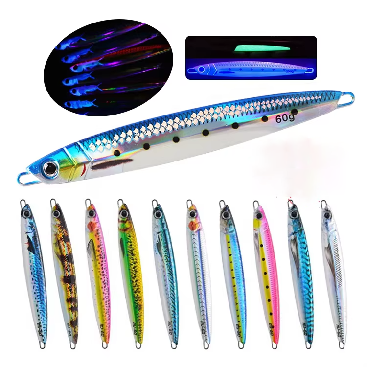 3D UV Printed Luminous 40g/60g/80g/100g Simulate Fish Metal Jig Lure Artificial Bait Slow Fall Pitch Jigging Fishing Jig Lure – Metal Jig – view 1