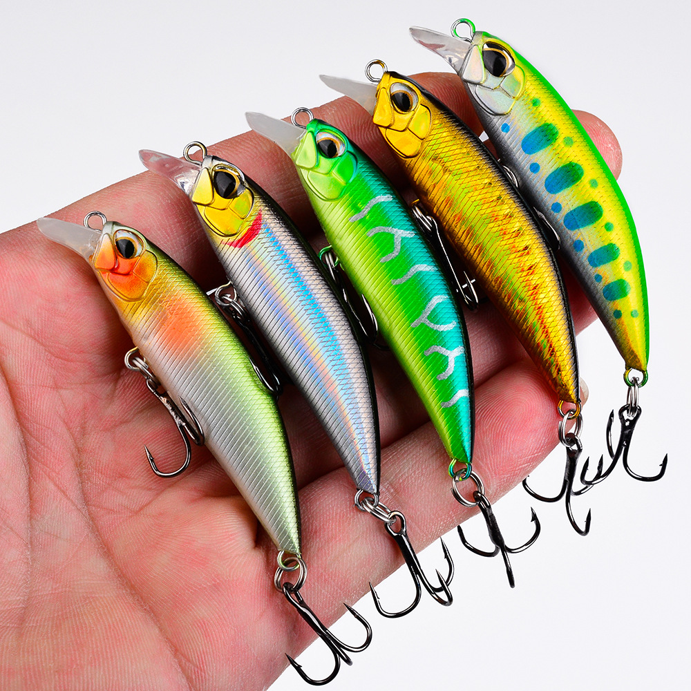 Hot Sale 5cm 7cm Sinking Minnow Plastic Fishing Lure 3D Painted Wholesale Artificial Bait Jigging Lure Made of Steel and ABS – Minnow – view 2