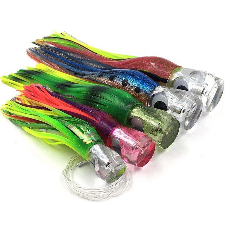 10.5 Inches 170g High Quality Tuna Resin Head Wahoo Fishing Trolling Lure Marlin Lure for Ocean Sea Boat Fishing – Octopus Skirt – view 2