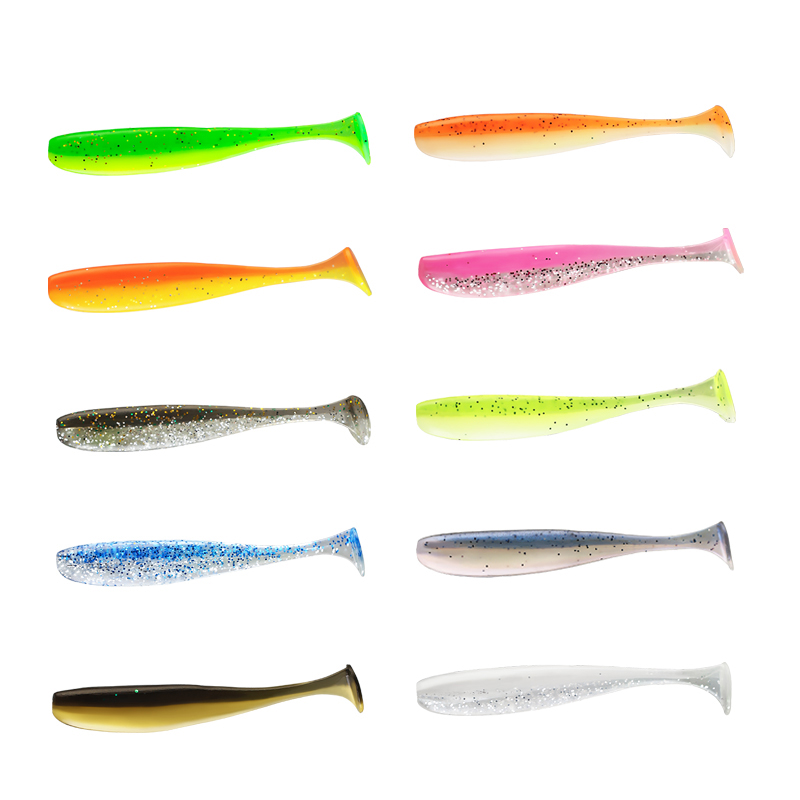 25pcs 50pcs 100pcs 6cm 7cm 9.5cm Soft Fishing Lure Set Lead Head Hook Set 10 Colors T Tail Bionic Artificial Soft Baits – Worms & Grubs – view 2