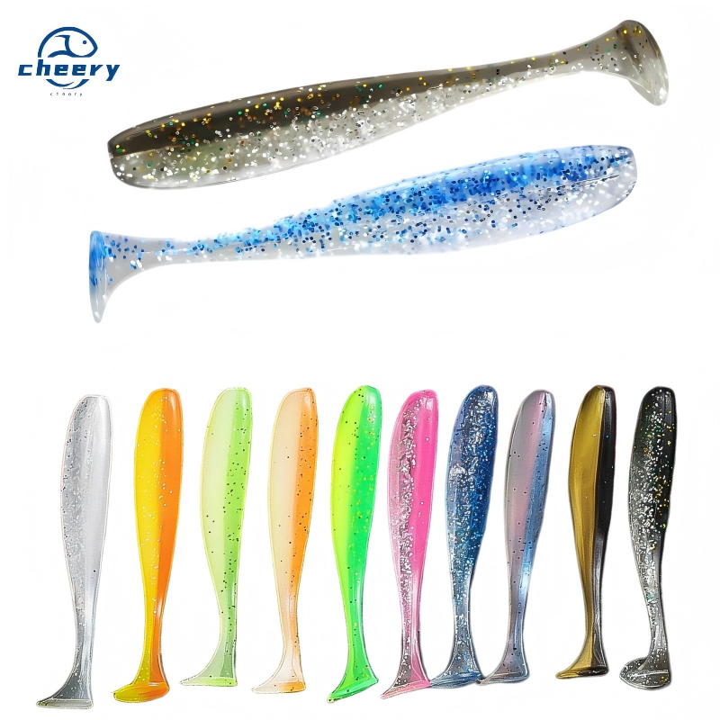 25pcs 50pcs 100pcs 6cm 7cm 9.5cm Soft Fishing Lure Set Lead Head Hook Set 10 Colors T Tail Bionic Artificial Soft Baits – Worms & Grubs – view 1