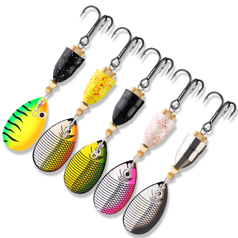 10g Spoon Spinner Fishing Lure Metal Inline Spinning Bait Blade Spoon Lure with Treble Hook for Bass – Spoon & Spinner – view 1