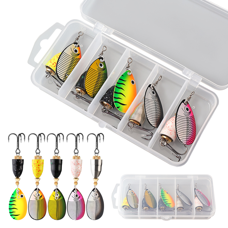 10g Spoon Spinner Fishing Lure Metal Inline Spinning Bait Blade Spoon Lure with Treble Hook for Bass – Spoon & Spinner – view 2