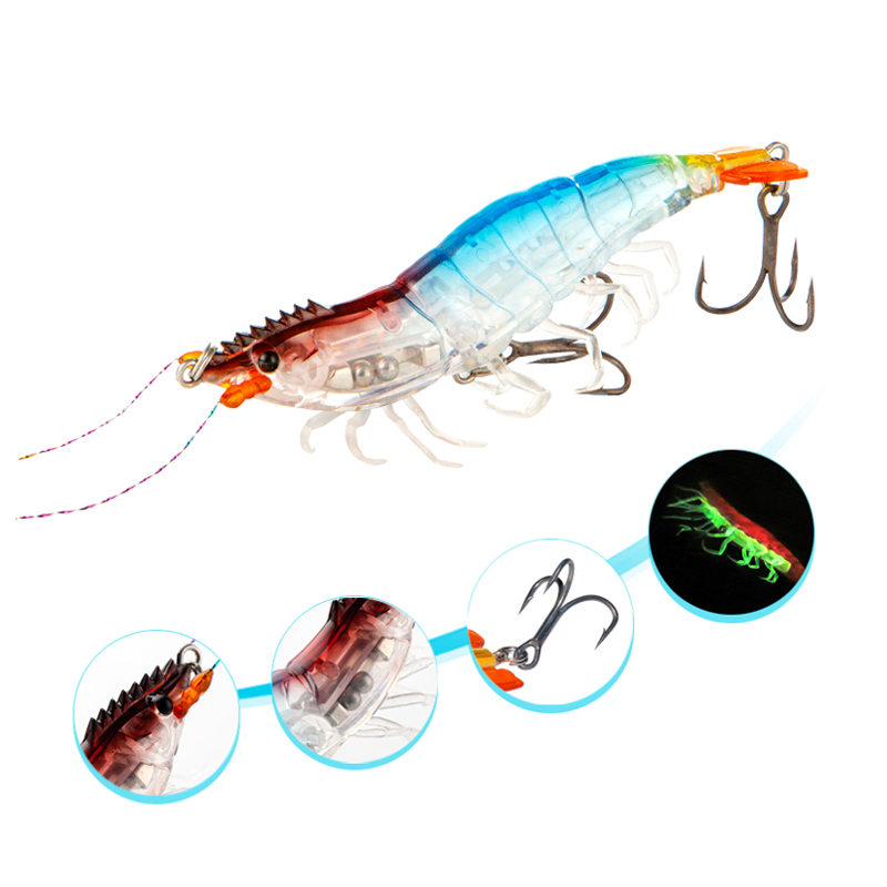 CHEERY Wholesale 14.5g 9cm Slow Sinking Saltwater Luminous Artificial Fishing Lures Artificial Shrimp, Plastic Hardbody Lure – Soft Lure – view 4
