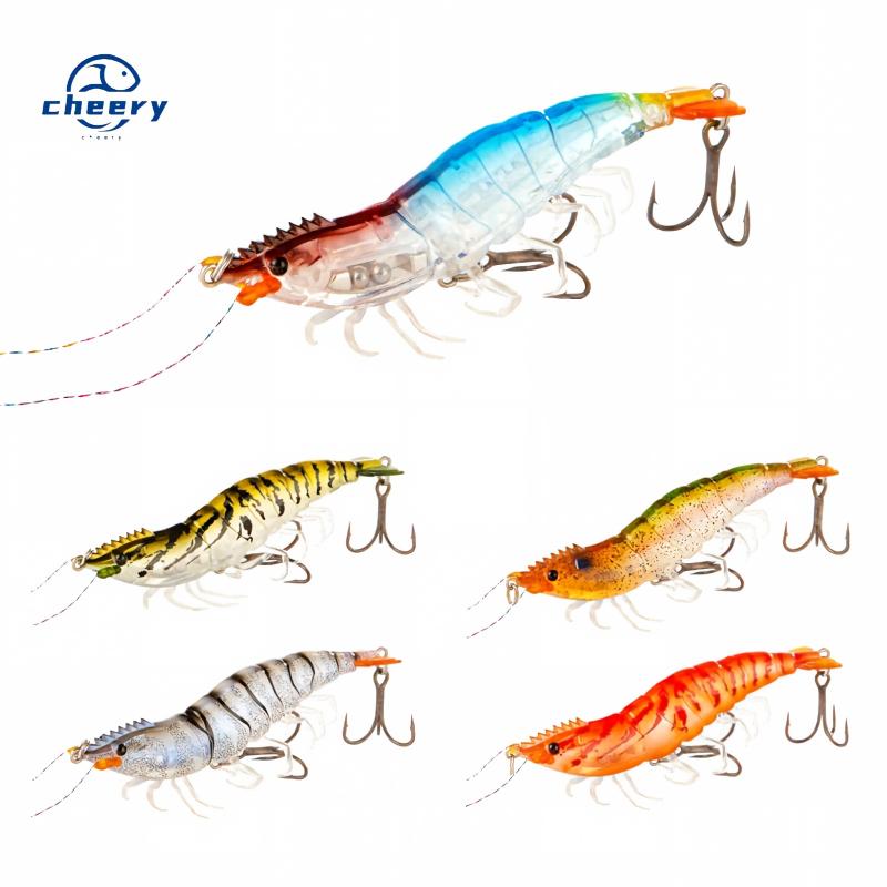 CHEERY Wholesale 14.5g 9cm Slow Sinking Saltwater Luminous Artificial Fishing Lures Artificial Shrimp, Plastic Hardbody Lure – Soft Lure – view 1