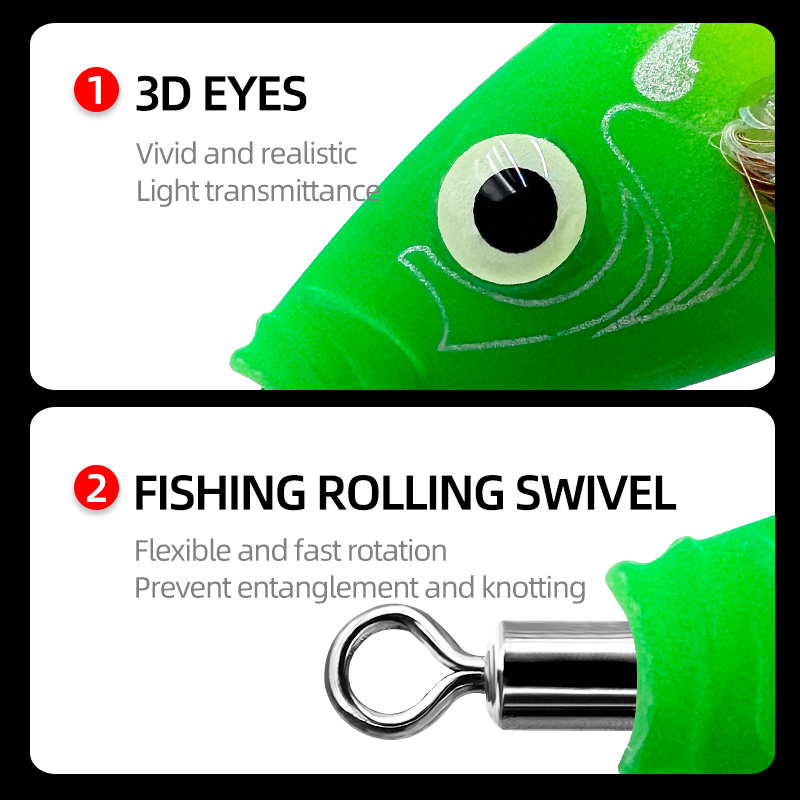 Luminous Squid Jig Lure Sea Fishing Wood Shrimp Lure Saltwater Cuttlefish Squid Jig Hook Bait – Wood Shrimp – view 4