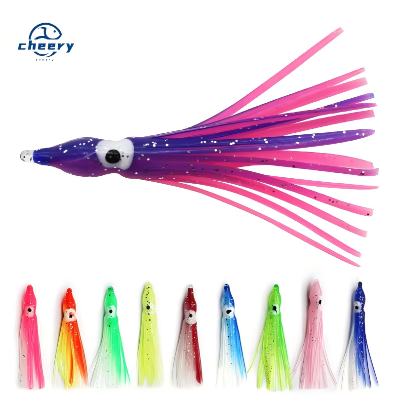 CHEERY 5-30cm Rubber Squid Skirts Octopus Soft Fishing Lures Tuna Sailfish Baits Mix Colors – Octopus Skirt – view 1