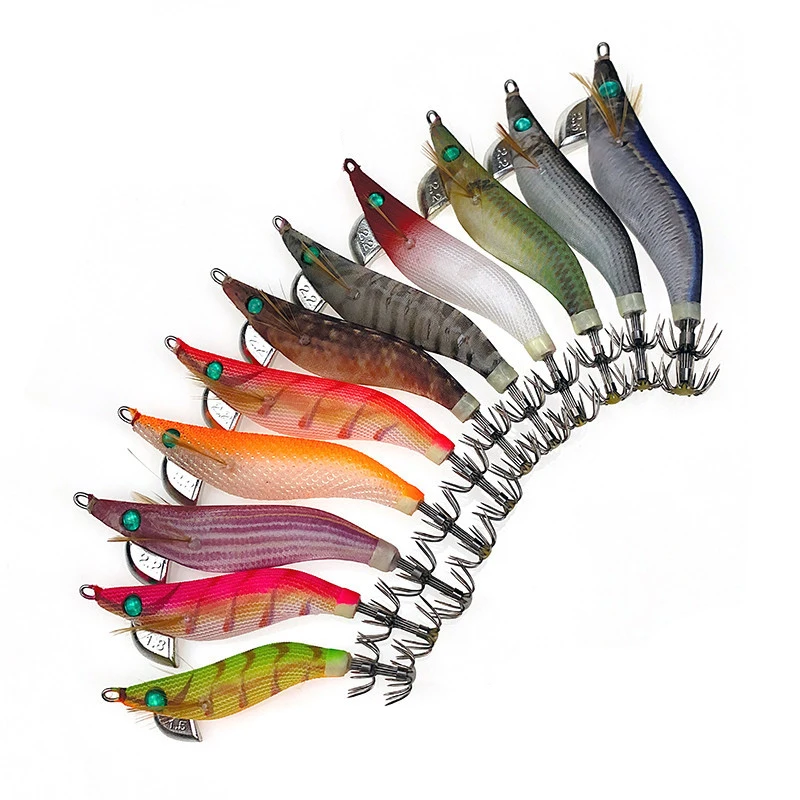 Japanese Luminous Metal Squid Jig Artificial Hard Bait Shrimp Lure for Saltwater Fish for Ocean Boat – Wood Shrimp – view 1