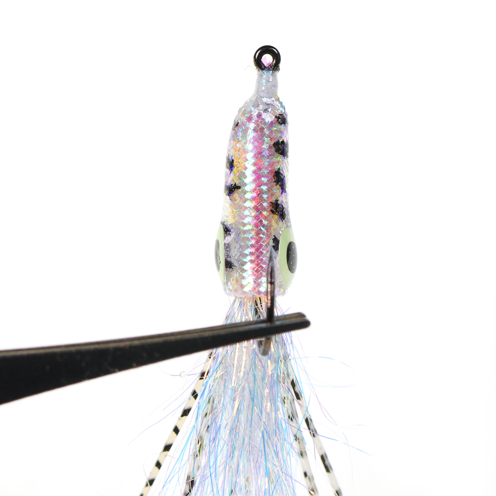 3D Luminous Eyes Small Squid Fly Artificial Rubber Legs Flash Tinsel Streamer Flies Trout Bass Saltwater Fishing Lures Baits – Octopus Skirt – view 4