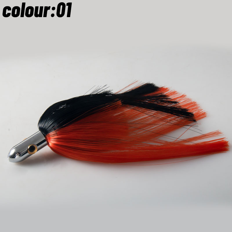 9 Inches Copper Head Trolling Lures for Big Game Mahi Dolphin Durado Wahoo Tuna Nylon Hair for Marlin NYlon Metal – Octopus Skirt – view 4