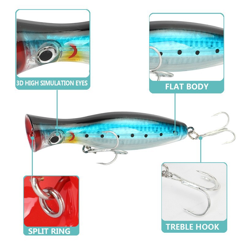 CHEERY Custom Wholesale ABS Plastic 120mm Top Water Saltwater Fishing Bait Popper Lure – Popper – view 2