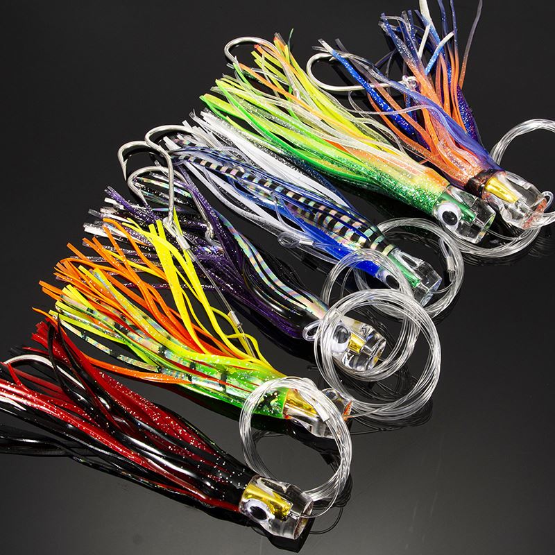 CHEERY 6.5Inch 43g Boat Big Game Tuna Marlin Fishing Bait Resin Octopus Squid Skirt Bionic Trolling Lure for Wahoo Saltwater – Octopus Skirt – view 3