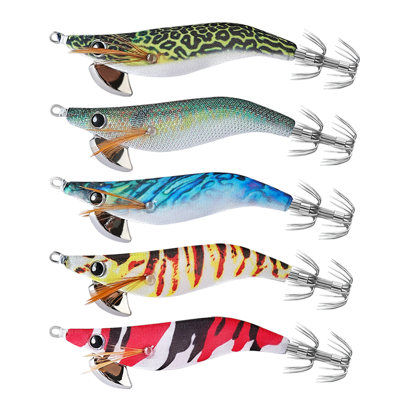 CHEERY Palmer 9cm 7g Luminous Squid Jig Lures Wood Shrimp Squid Fishing Lure Saltwater Fishing Bait Glow Squid Jig – Wood Shrimp – view 2