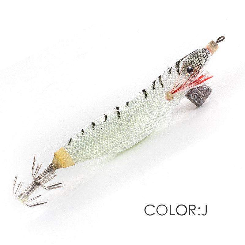 CHEERY Squid Jig 2.5# 75mm 12g Luminous Led Fishing Octopus Sauid Shrimp Jig Lure Octopus Squid Jig Hook – Wood Shrimp – view 5