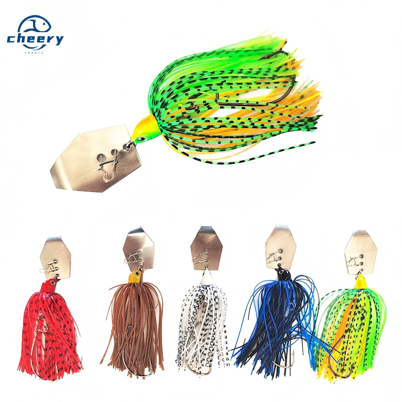 CHEERY Wholesale Blade Bait with Rubber Skirt Buzzbait Fishing Lures Chatter Bait Bladed Jigs Lures – Octopus Skirt – view 1