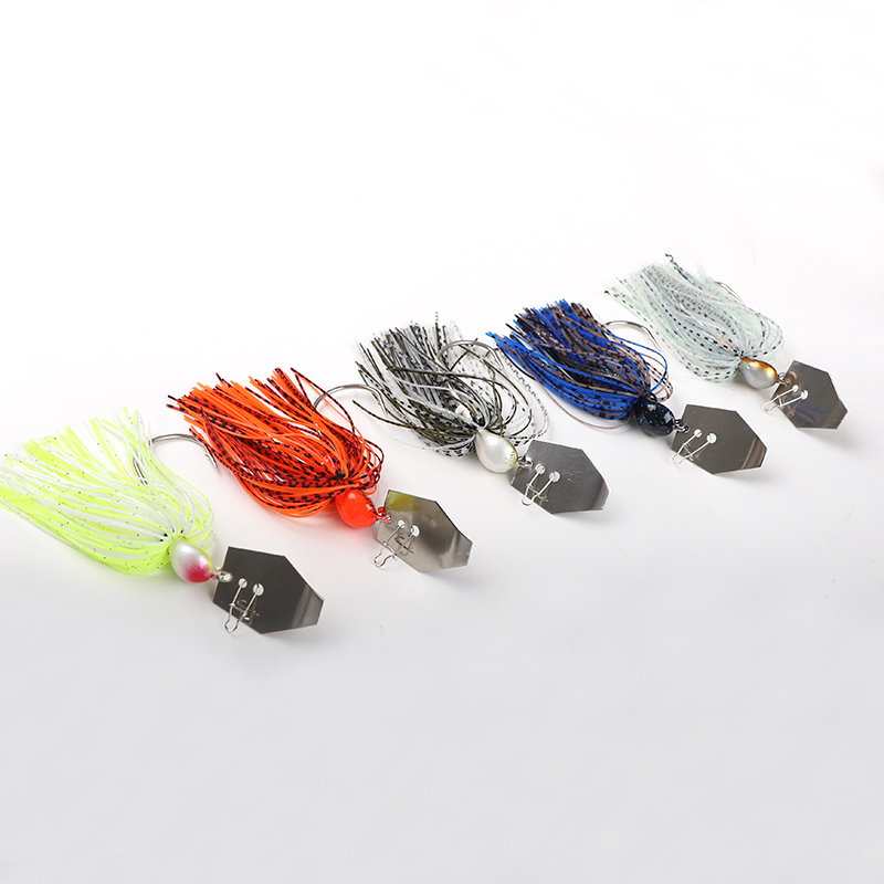 CHEERY Wholesale Blade Bait with Rubber Skirt Buzzbait Fishing Lures Chatter Bait Bladed Jigs Lures – Octopus Skirt – view 2
