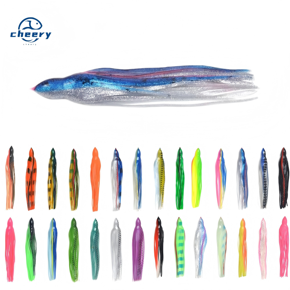 Cheery UV Enhanced Soft Plastic Replacement Big Game Trolling Squid Fishing Lure Rubber Skirts – Octopus Skirt – view 1