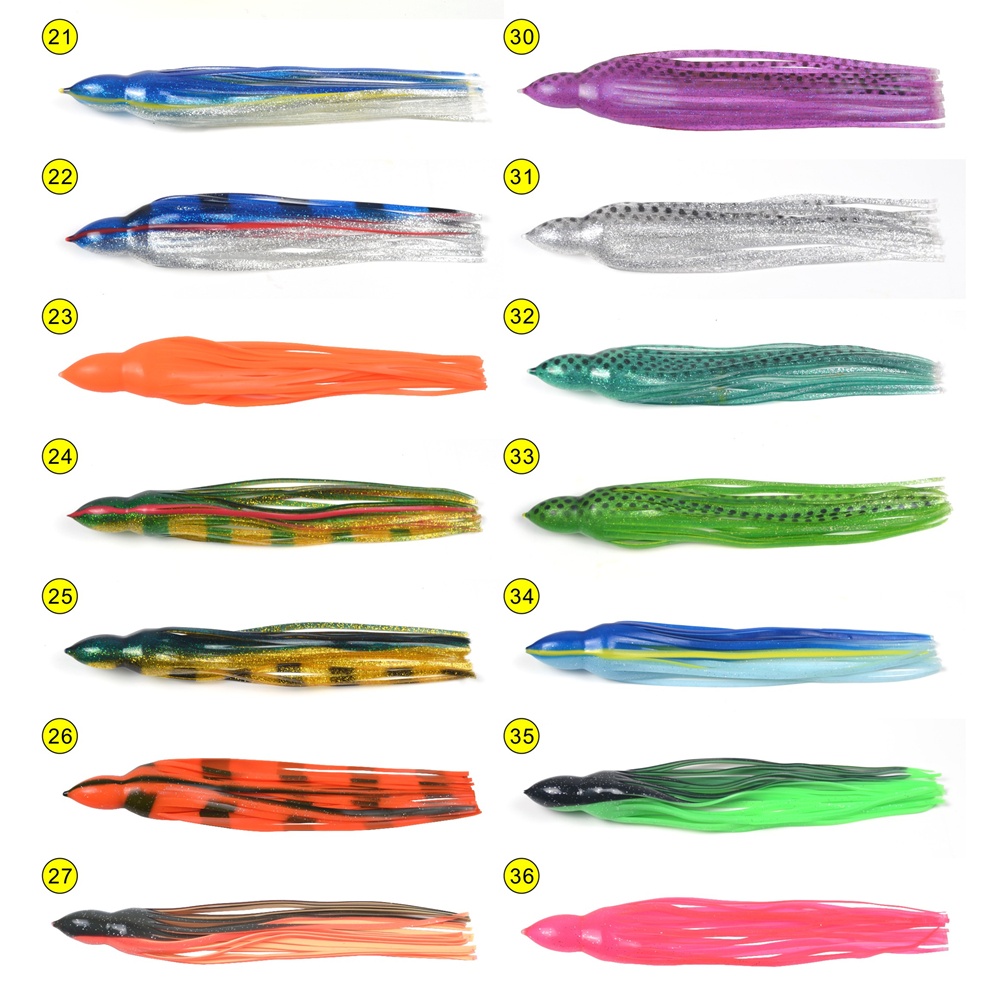 Cheery UV Enhanced Soft Plastic Replacement Big Game Trolling Squid Fishing Lure Rubber Skirts – Octopus Skirt – view 3