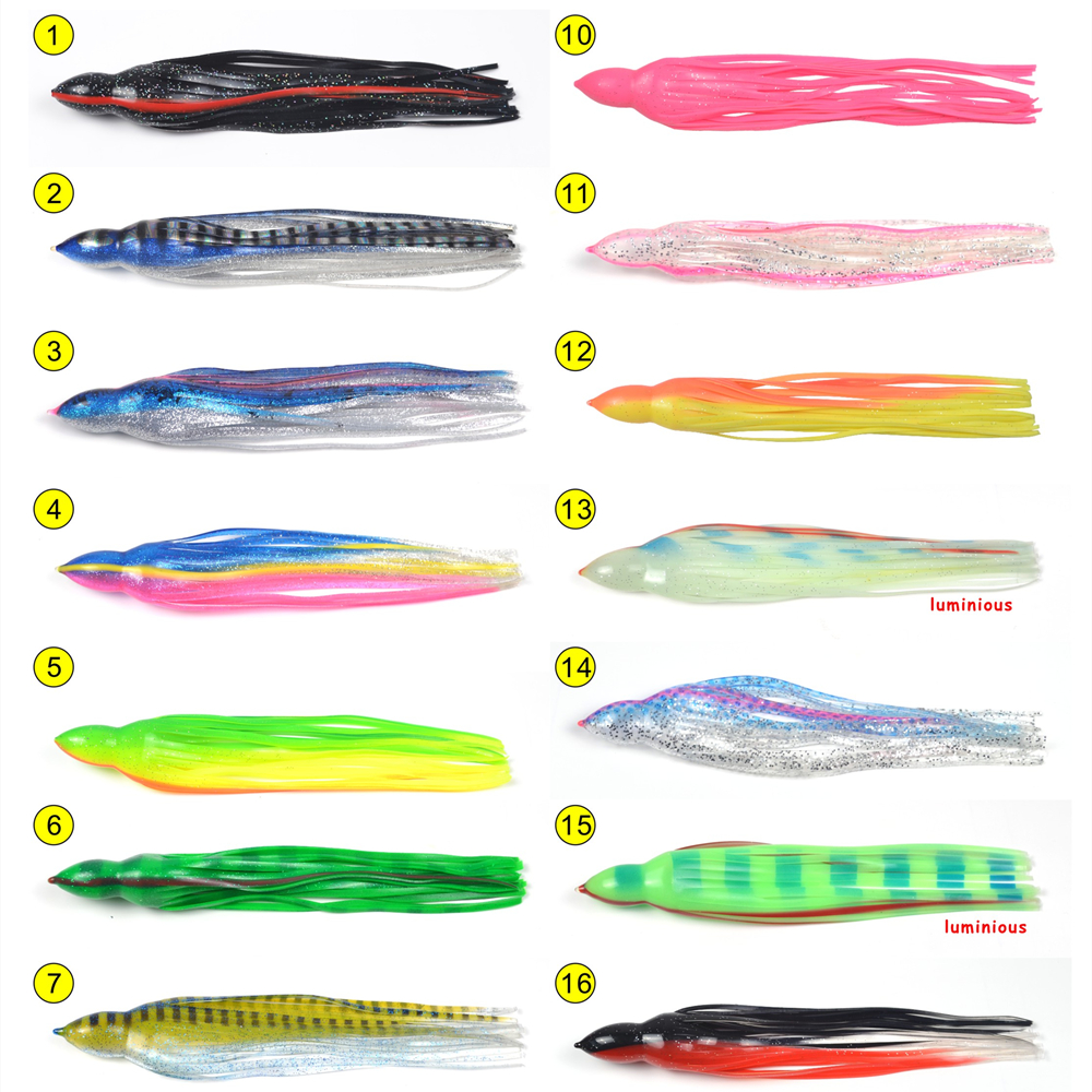 Cheery UV Enhanced Soft Plastic Replacement Big Game Trolling Squid Fishing Lure Rubber Skirts – Octopus Skirt – view 4
