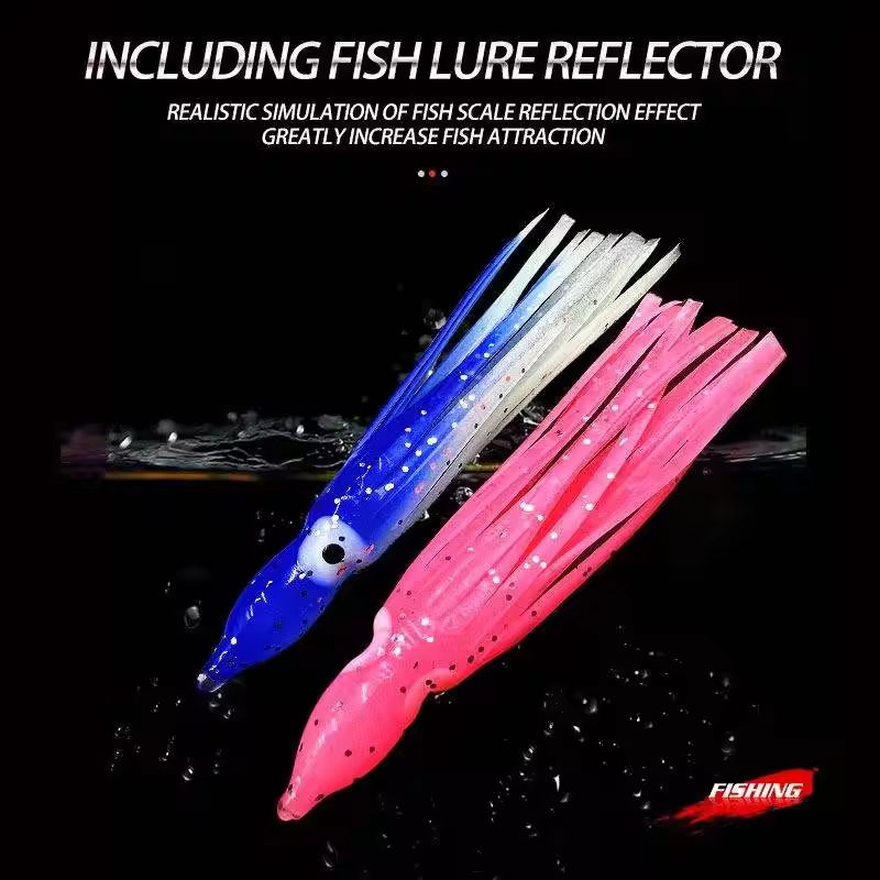5Cm Squid Skirts Soft Lure Pesca Night Fishing Lure Octopus Rubber Lumo Squid Skirt for Tuna Sai – Octopus Skirt – view 2
