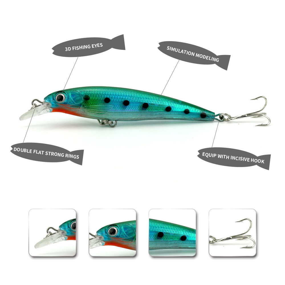 CHEERY 11CM 13.4G Minnow Bass Floating Hard Fishing Lure Artificial Minnow Lure for River Lake Stream Tackle – Minnow – view 5