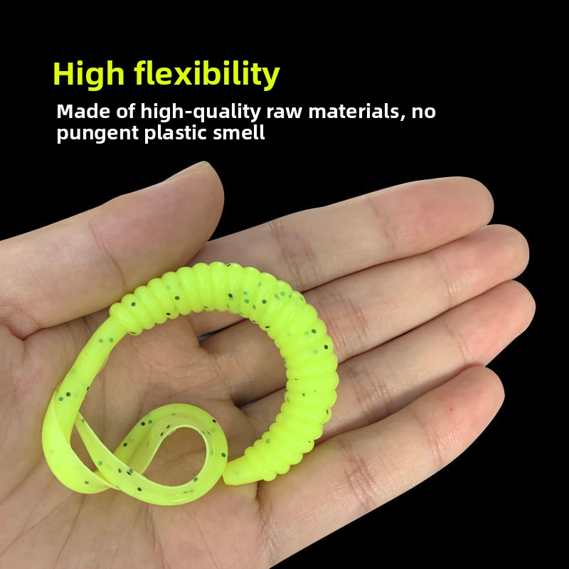Wholesale Luminous Artificial PVC Bait 9cm 14cm Half Sickle Tail Soft Worm for Carp Freshwater Saltwater for Bottom Sea Bass – Worms & Grubs – view 3