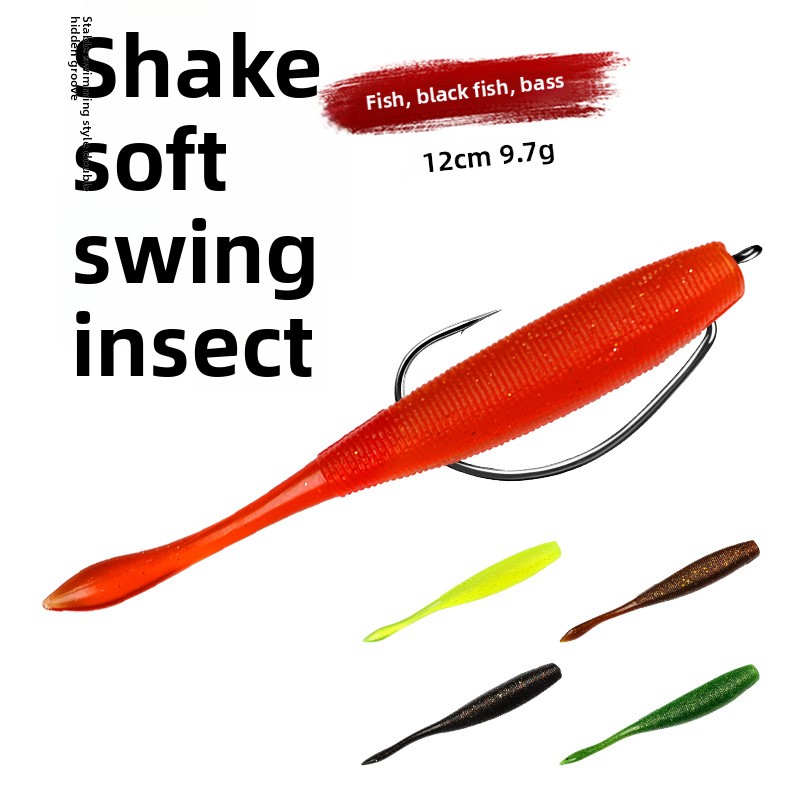 Soft Tail Lure Bait 12cm 9.7g PVC Wobbler Worm Slot Swim Baits for Sea Bass Fishing Wholesale – Worms & Grubs – view 5