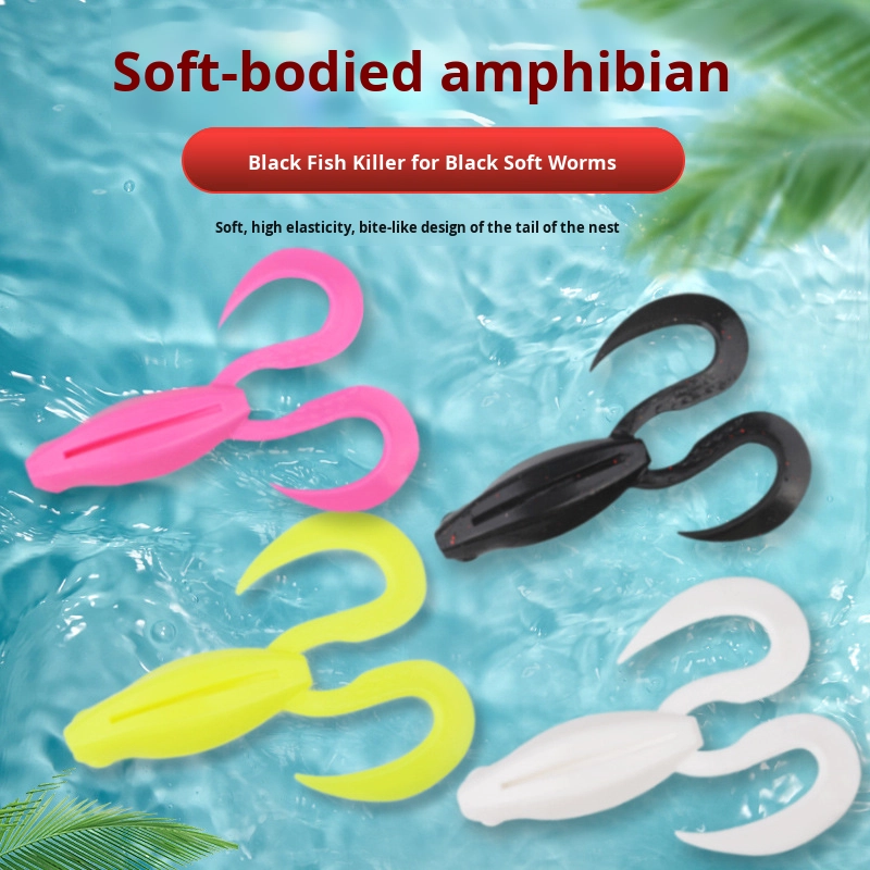 ABS Plastic Floating Water Kicking Frog Lure Artificial Soft Bait Simulation for Wildlife Attracting Bass Pike Ray – Worms & Grubs – view 5