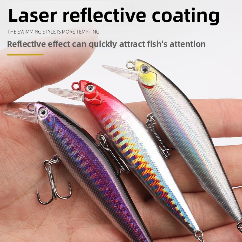 Silver 50mm Plastic Micro Lure Minnow Long Casting Slow Sinking Bait Topmouth Culter Pencil for Freshwater Carp Target – Minnow – view 3