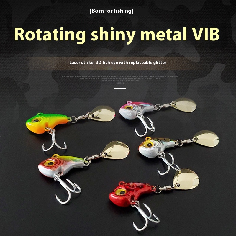 Luya Second Generation Metal Vib Bait Freshwater Bass Fish Rotating Sequins Attracts Sea Bass Zander Saltwater Drop-Up – Metal Lure – view 3