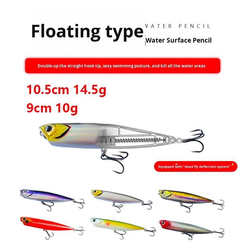 Long Cast Floating Pencil Minnow Lua Lure for Freshwater Sea Fishing Carp Perch Trout Catfish Bass Mandarin Fish Made ABS – Popper – view 3