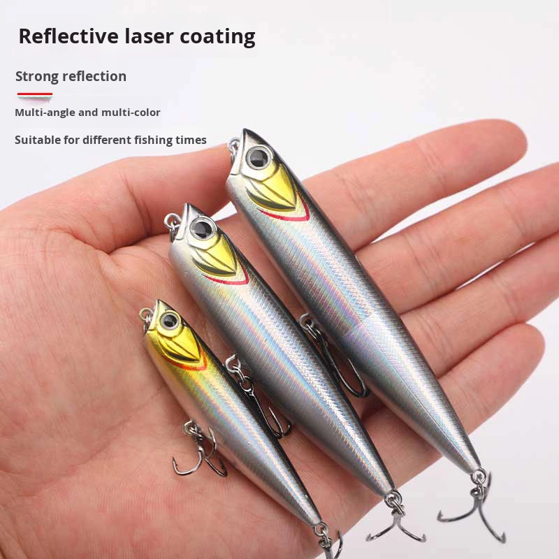 Long Cast Floating Pencil Minnow Lua Lure for Freshwater Sea Fishing Carp Perch Trout Catfish Bass Mandarin Fish Made ABS – Popper – view 2
