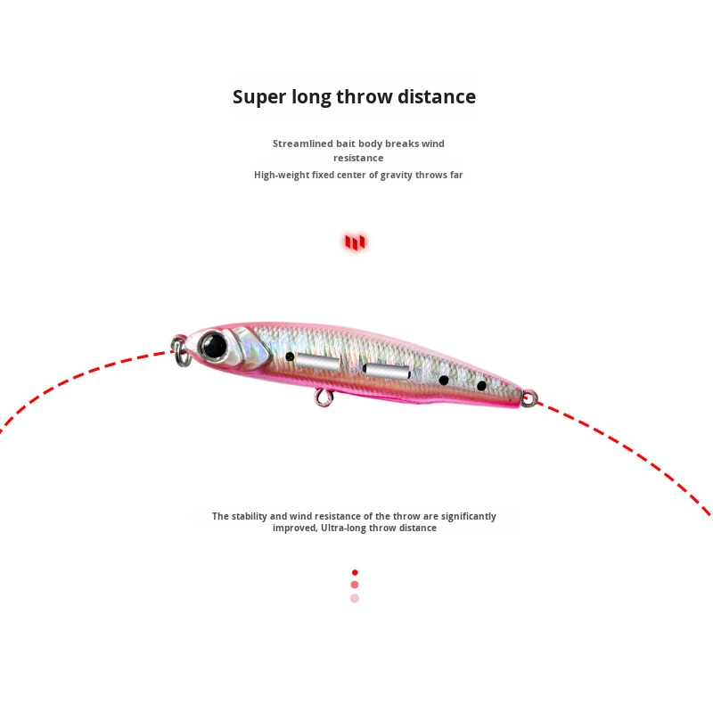 Cheery Long Casting Full Swim Layer Lure Bait Small Silver Micro-Vibrating Sinking Pencil Lure Carp ABS Red Snapper for Bottom – Pencil – view 4