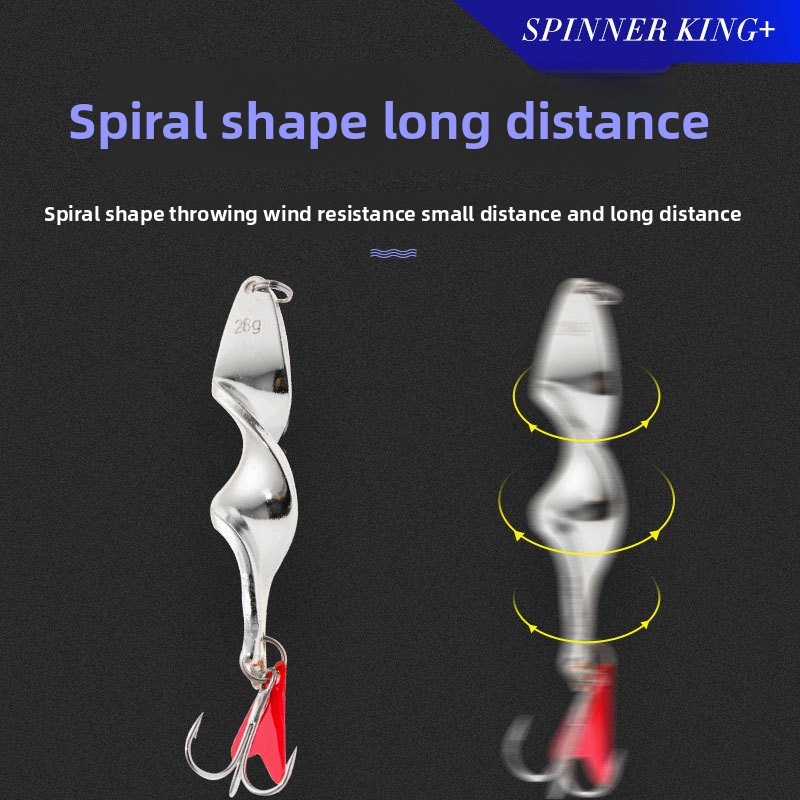 High-Speed Spiral Long-Cast 10g Metal Bait King 142128 Fishing Lure Spinner Hard Baits for Live Bait Cross-Border E-Commerce – Metal Lure – view 3