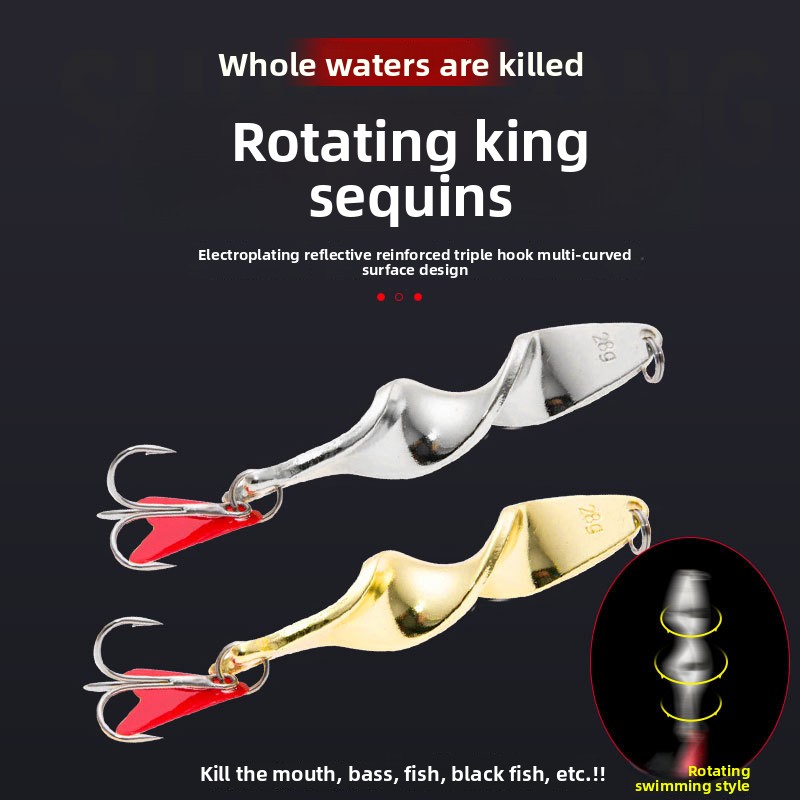 High-Speed Spiral Long-Cast 10g Metal Bait King 142128 Fishing Lure Spinner Hard Baits for Live Bait Cross-Border E-Commerce – Metal Lure – view 5