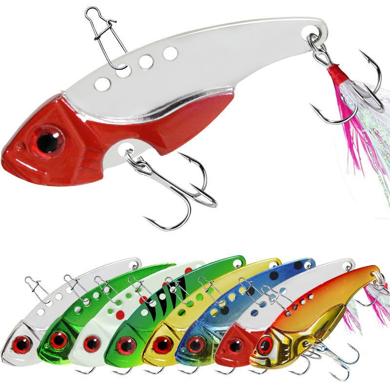 Long-Range 7G/12G Treble Hook Bass Fish Bait Full Swim Layer Vib Hair Bionic Sequin Bait Freshwater Seawater Bionic Bait Metal – Metal Jig – view 2