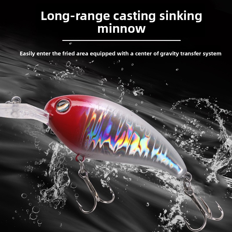 Long-Range Casting 10cm 15g Sea Fishing ABS Plastic Bait Long Tongue Board Rock Chubby Minnow Lure for Carp Target Species – Minnow – view 4