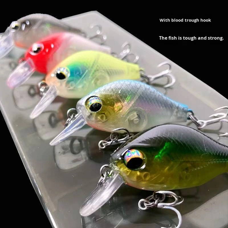 Five-and-a-Half-Inch Dull Tin Rock Fat Guy Hard Bait Three-Hook Plastic Simulation Bass Minnow Lure 8g Live Bait Fishing Gear – Crankbait – view 3