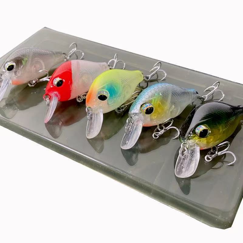 Five-and-a-Half-Inch Dull Tin Rock Fat Guy Hard Bait Three-Hook Plastic Simulation Bass Minnow Lure 8g Live Bait Fishing Gear – Crankbait – view 2