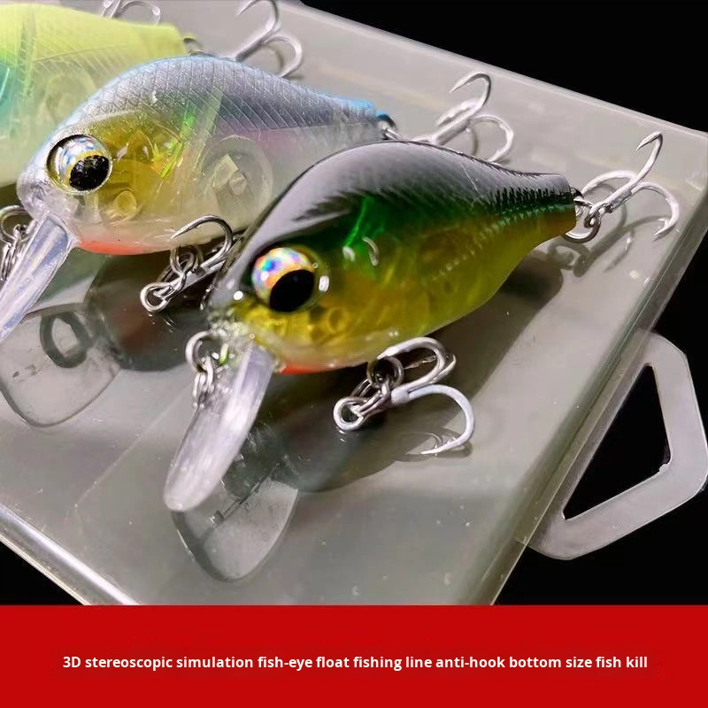 Five-and-a-Half-Inch Dull Tin Rock Fat Guy Hard Bait Three-Hook Plastic Simulation Bass Minnow Lure 8g Live Bait Fishing Gear – Crankbait – view 4