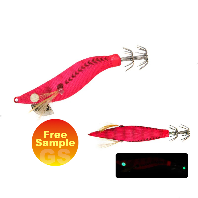 Cheery Luminous Silicone Squid Jig and Shrimp Egi Lure 65mm 79mm 93mm Artificial Hard Bait for River Fishing – Wood Shrimp – view 3