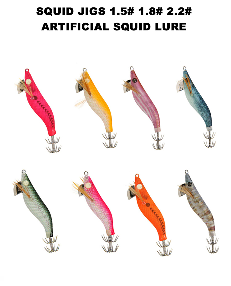 Cheery Luminous Silicone Squid Jig and Shrimp Egi Lure 65mm 79mm 93mm Artificial Hard Bait for River Fishing – Wood Shrimp – view 4